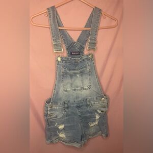 Blue Spice Light Blue Denim Overalls with Pink Logo